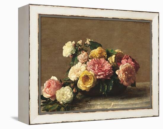 Roses in a Bowl-Henri Fantin-Latour-Framed Premier Image Canvas