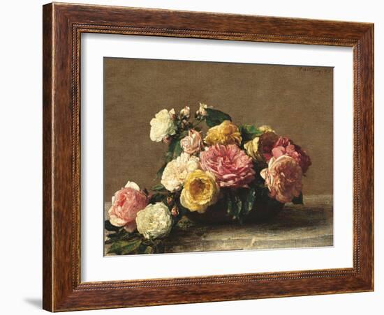 Roses in a Bowl-Henri Fantin-Latour-Framed Giclee Print