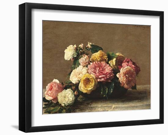 Roses in a Bowl-Henri Fantin-Latour-Framed Giclee Print