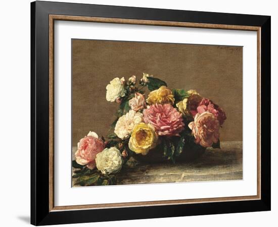 Roses in a Bowl-Henri Fantin-Latour-Framed Giclee Print