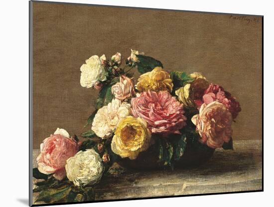 Roses in a Bowl-Henri Fantin-Latour-Mounted Giclee Print