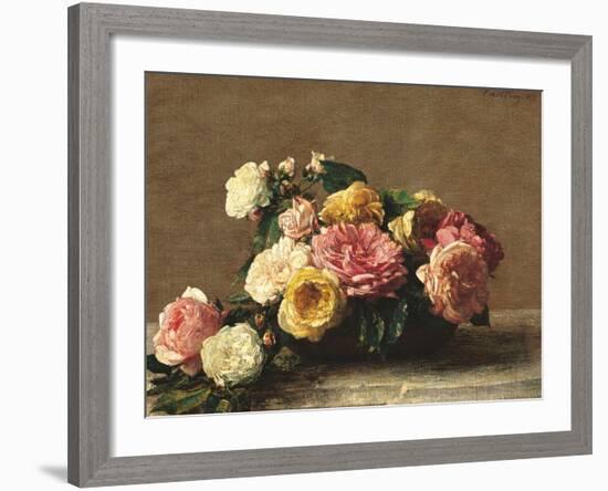 Roses in a Bowl-Henri Fantin-Latour-Framed Giclee Print