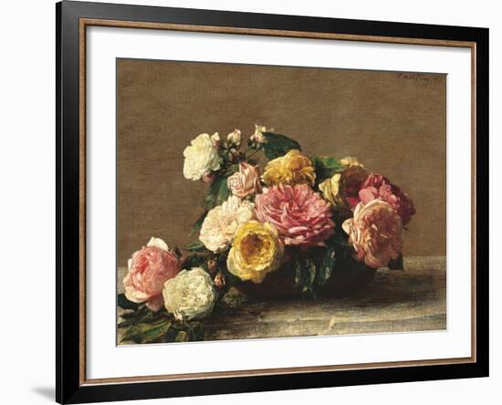 Roses in a Bowl-Henri Fantin-Latour-Framed Giclee Print