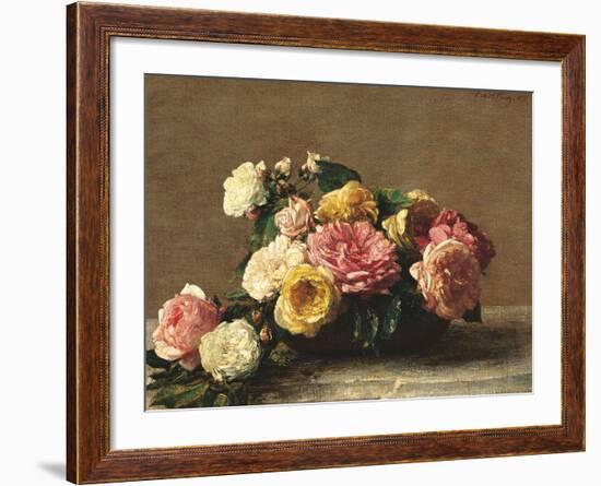 Roses in a Bowl-Henri Fantin-Latour-Framed Giclee Print