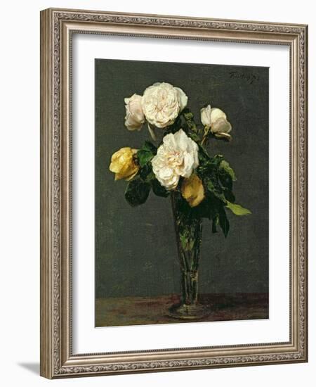 Roses in a Champagne Flute, 1873-Henri Fantin-Latour-Framed Giclee Print