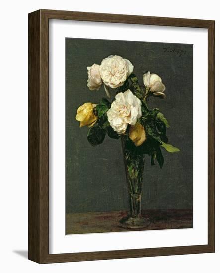 Roses in a Champagne Flute, 1873-Henri Fantin-Latour-Framed Giclee Print