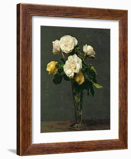 Roses in a Champagne Flute, 1873-Henri Fantin-Latour-Framed Giclee Print