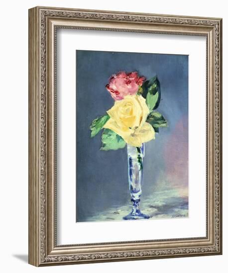 Roses in a Champaign-Glass, 1882-Edouard Manet-Framed Giclee Print