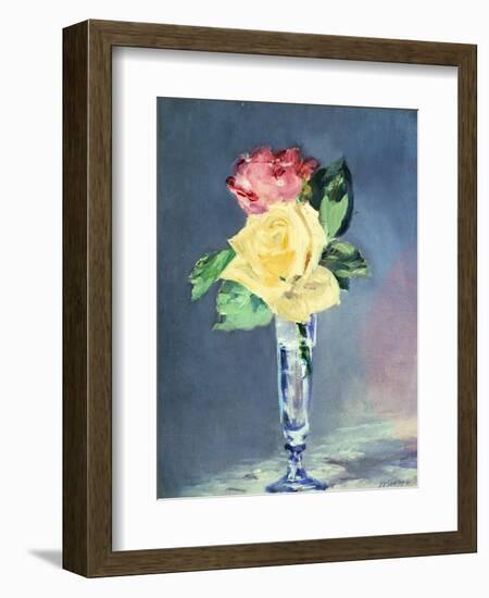 Roses in a Champaign-Glass, 1882-Edouard Manet-Framed Giclee Print