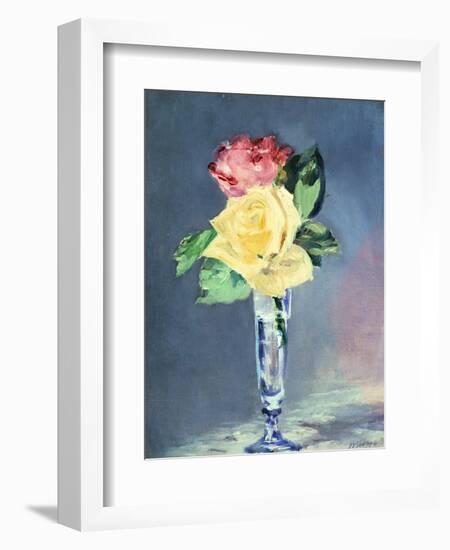 Roses in a Champaign-Glass, 1882-Edouard Manet-Framed Giclee Print