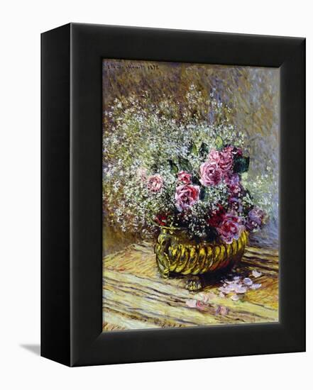 Roses in a Copper Vase, 1878-Claude Monet-Framed Premier Image Canvas