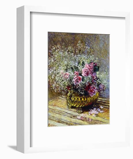 Roses in a Copper Vase, 1878-Claude Monet-Framed Premium Giclee Print