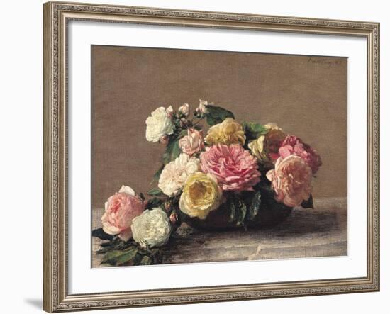 Roses in a Dish, 1882-Henri Fantin-Latour-Framed Giclee Print