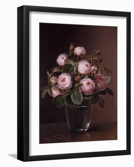 Roses in a Glass Vase, 1842-Johan Laurents Jensen-Framed Giclee Print