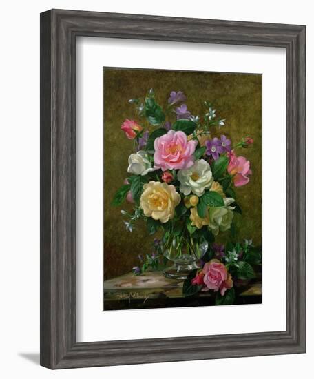 Roses in a Glass Vase-Albert Williams-Framed Giclee Print