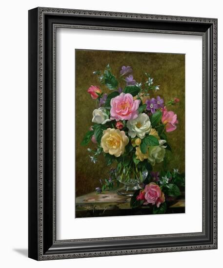 Roses in a Glass Vase-Albert Williams-Framed Giclee Print