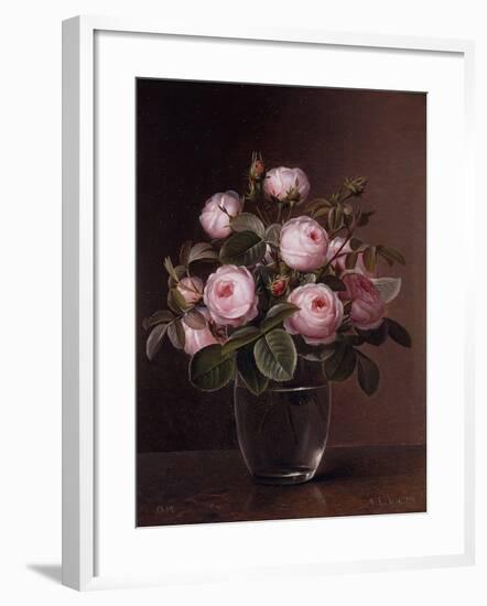 Roses in a Glass Vase-Johan Laurentz Jensen-Framed Giclee Print