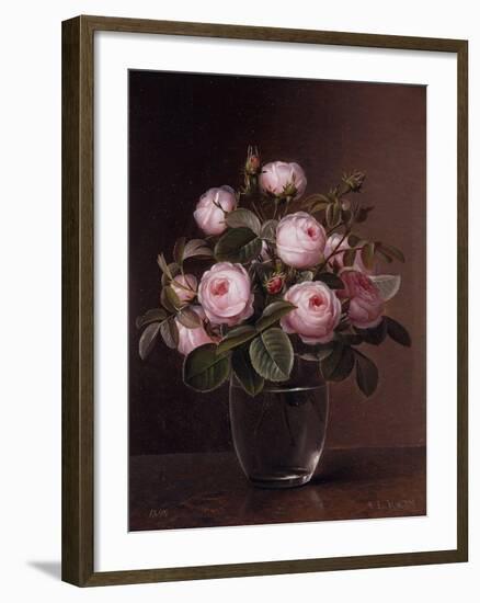 Roses in a Glass Vase-Johan Laurentz Jensen-Framed Giclee Print