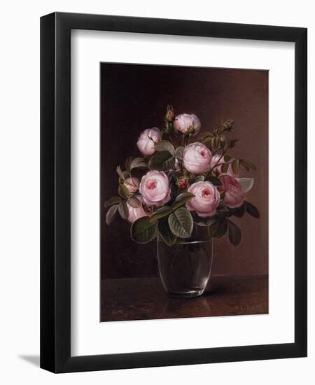 Roses in a Glass Vase-Johan Laurentz Jensen-Framed Giclee Print