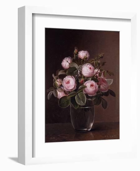 Roses in a Glass Vase-Johan Laurentz Jensen-Framed Giclee Print