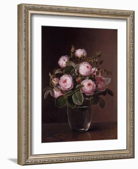 Roses in a Glass Vase-Johan Laurentz Jensen-Framed Giclee Print