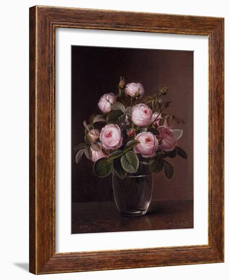 Roses in a Glass Vase-Johan Laurentz Jensen-Framed Giclee Print