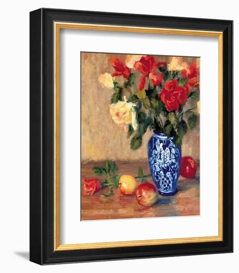 Roses in a Mexican Vase-B^ Oliver-Framed Art Print