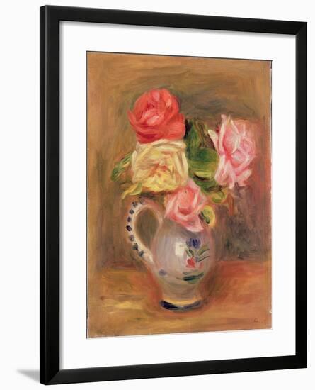 Roses in a Pottery Vase-Pierre-Auguste Renoir-Framed Giclee Print