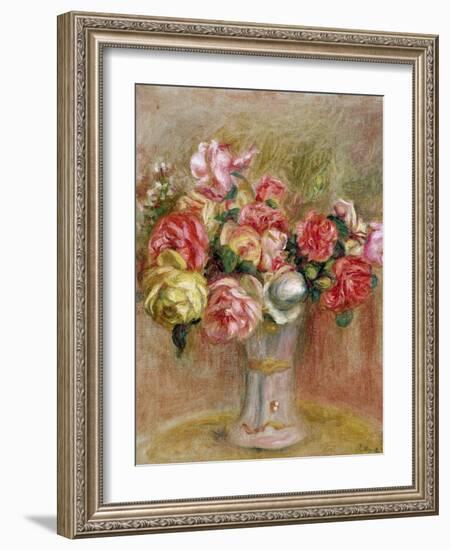 Roses in a Sevres Vase-Pierre-Auguste Renoir-Framed Giclee Print