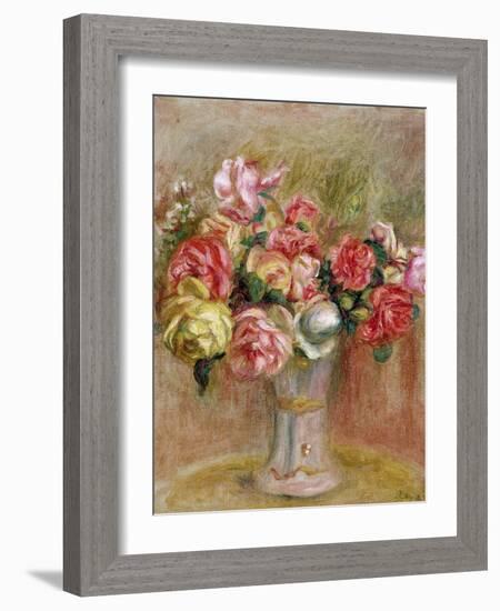 Roses in a Sevres Vase-Pierre-Auguste Renoir-Framed Giclee Print