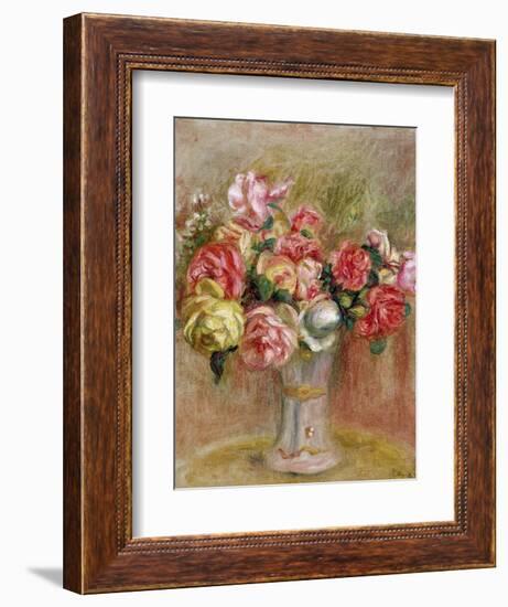 Roses in a Sevres Vase-Pierre-Auguste Renoir-Framed Giclee Print