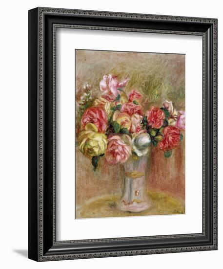 Roses in a Sevres Vase-Pierre-Auguste Renoir-Framed Giclee Print