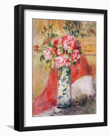 Roses in a Vase, 1876-Pierre-Auguste Renoir-Framed Giclee Print