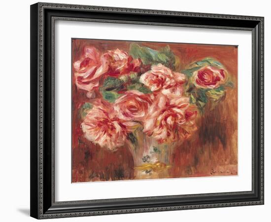 Roses in a Vase, circa 1890-Pierre-Auguste Renoir-Framed Giclee Print