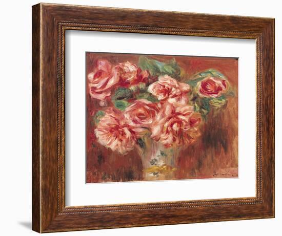 Roses in a Vase, circa 1890-Pierre-Auguste Renoir-Framed Giclee Print