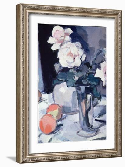 Roses in a Vase (Oil on Canvas)-Samuel John Peploe-Framed Giclee Print