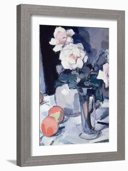 Roses in a Vase (Oil on Canvas)-Samuel John Peploe-Framed Giclee Print