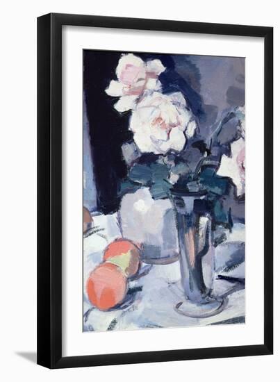 Roses in a Vase (Oil on Canvas)-Samuel John Peploe-Framed Giclee Print