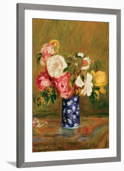 Roses in a Vase-Pierre-Auguste Renoir-Framed Art Print