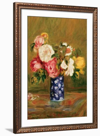 Roses in a Vase-Pierre-Auguste Renoir-Framed Art Print