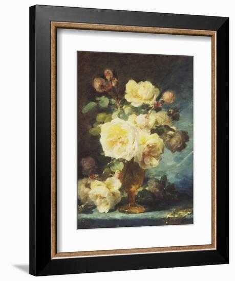 Roses in a Vase-Andre Perrachon-Framed Giclee Print