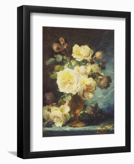 Roses in a Vase-Andre Perrachon-Framed Giclee Print