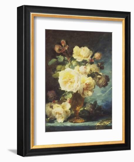 Roses in a Vase-Andre Perrachon-Framed Giclee Print