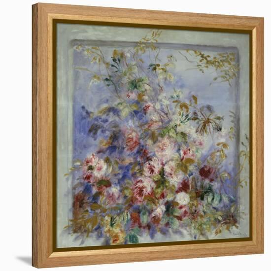 Roses in a Window; Roses Dans Une Fenetre-Pierre-Auguste Renoir-Framed Premier Image Canvas