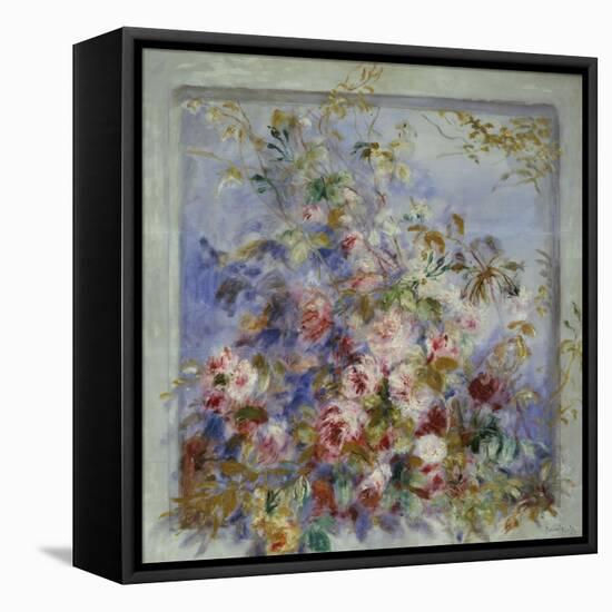 Roses in a Window; Roses Dans Une Fenetre-Pierre-Auguste Renoir-Framed Premier Image Canvas