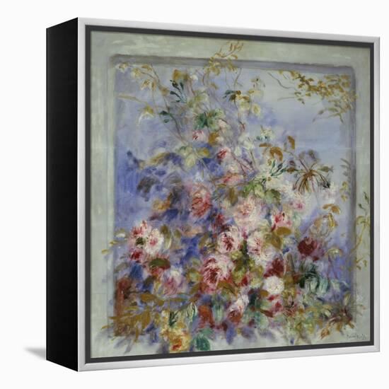 Roses in a Window; Roses Dans Une Fenetre-Pierre-Auguste Renoir-Framed Premier Image Canvas