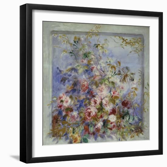 Roses in a Window; Roses Dans Une Fenetre-Pierre-Auguste Renoir-Framed Giclee Print