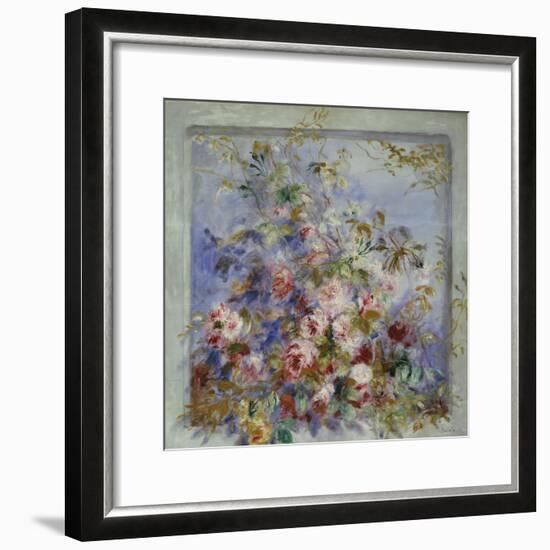 Roses in a Window; Roses Dans Une Fenetre-Pierre-Auguste Renoir-Framed Giclee Print