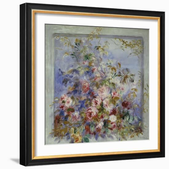 Roses in a Window; Roses Dans Une Fenetre-Pierre-Auguste Renoir-Framed Giclee Print