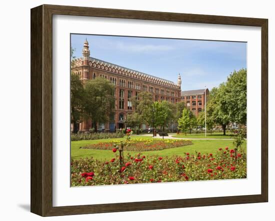 Roses in Bloom in Park Square, Leeds, West Yorkshire, Yorkshire, England, United Kingdom, Europe-Mark Sunderland-Framed Photographic Print